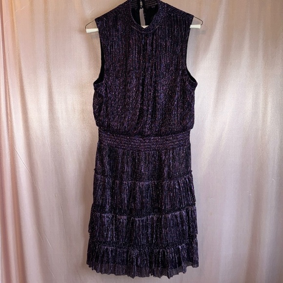 Women’s purple metallic party dress - Picture 2 of 8